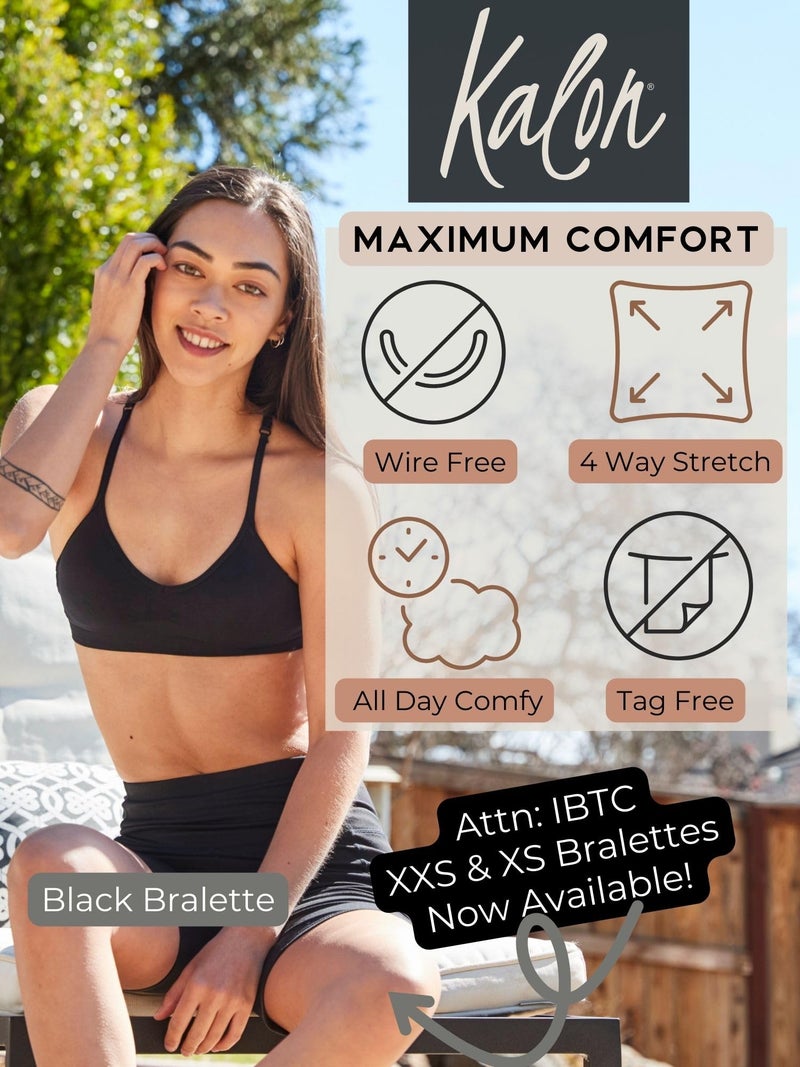 Kalon Womenâ€™s 4 Pack Demi Padded Bralette Wireless Comfortable Bra (S/M Busty, 4PK Black) - Image 5